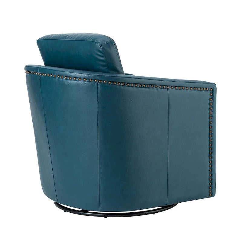 Lot de 2 fauteuils pivotants en cuir véritable de 28,74 de large
