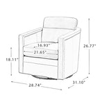 Lot de 2 fauteuils pivotants en cuir véritable de 28,74 de large