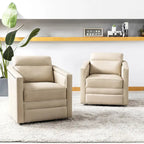 Lot de 2 fauteuils pivotants en cuir véritable de 28,74 de large