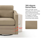 Lot de 2 fauteuils pivotants en cuir véritable de 28,74 de large