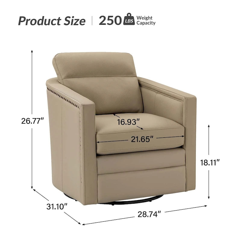 Lot de 2 fauteuils pivotants en cuir véritable de 28,74 de large