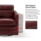 Lot de 2 fauteuils pivotants en cuir véritable de 28,74 de large