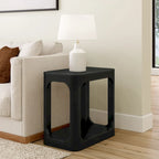 Table d'appoint rectangulaire noire/noyer, 1 personne
