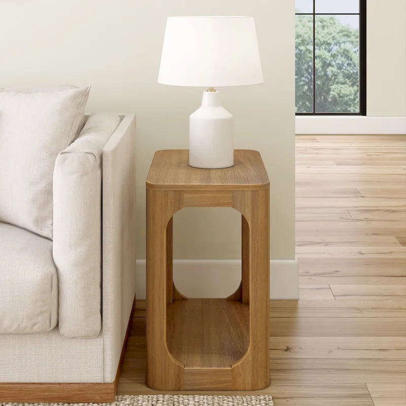 Table d'appoint rectangulaire noire/noyer, 1 personne