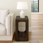 Table d'appoint rectangulaire noire/noyer, 1 personne