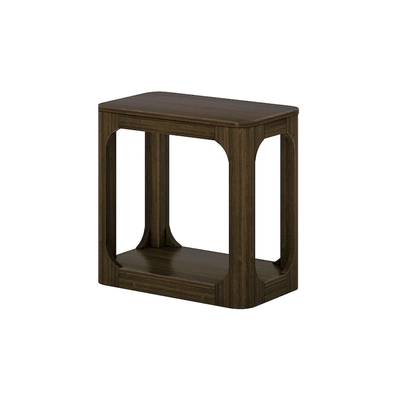 Table d'appoint rectangulaire noire/noyer, 1 personne