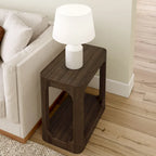 Table d'appoint rectangulaire noire/noyer, 1 personne