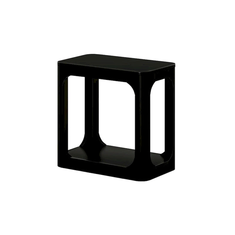 Table d'appoint rectangulaire noire/noyer, 1 personne