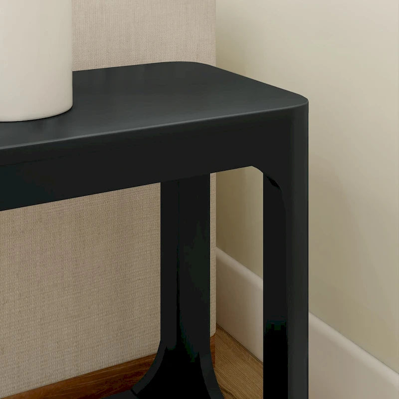 Table d'appoint rectangulaire noire/noyer, 1 personne