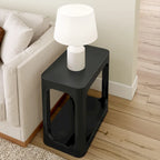 Table d'appoint rectangulaire noire/noyer, 1 personne