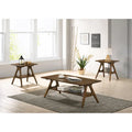 Roundhill Furniture Arona, ensemble de 3 tables basses en bois, style moderne du milieu du siècle