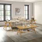 Roundhill Furniture Arona Mid-Century Modern Wood 3-Piece Coffee Table Set