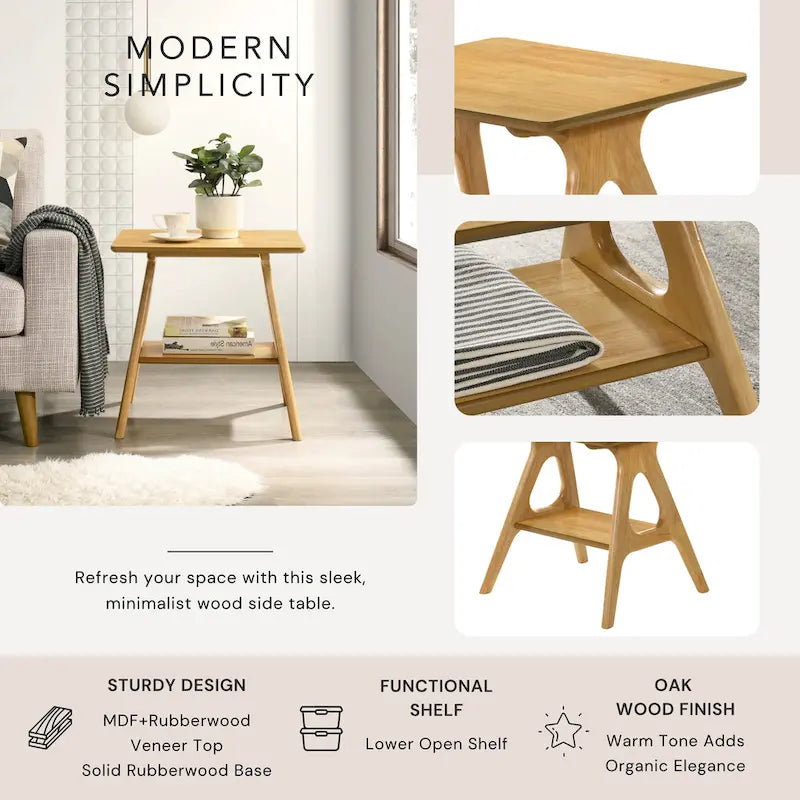 Roundhill Furniture Arona, ensemble de 3 tables basses en bois, style moderne du milieu du siècle