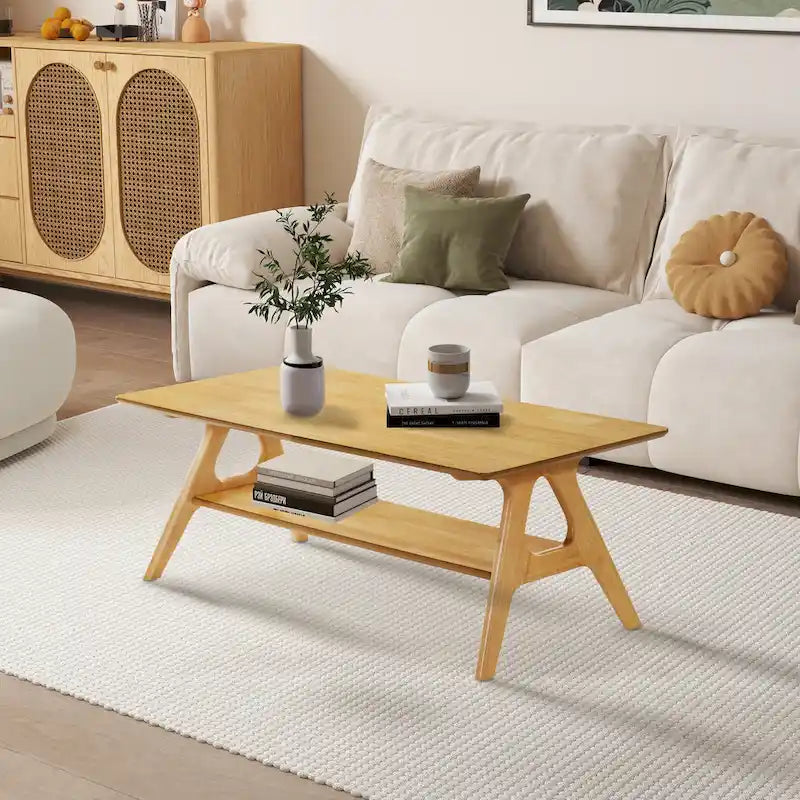 Roundhill Furniture Arona, ensemble de 3 tables basses en bois, style moderne du milieu du siècle