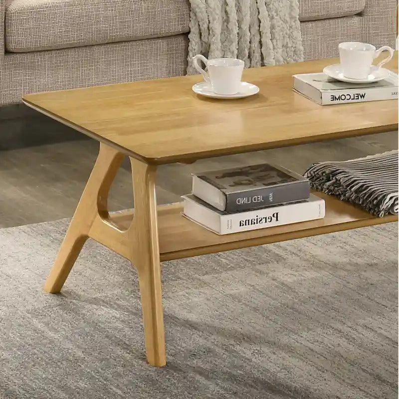 Roundhill Furniture Arona, ensemble de 3 tables basses en bois, style moderne du milieu du siècle