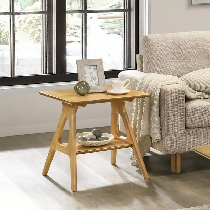 Roundhill Furniture Arona, ensemble de 3 tables basses en bois, style moderne du milieu du siècle