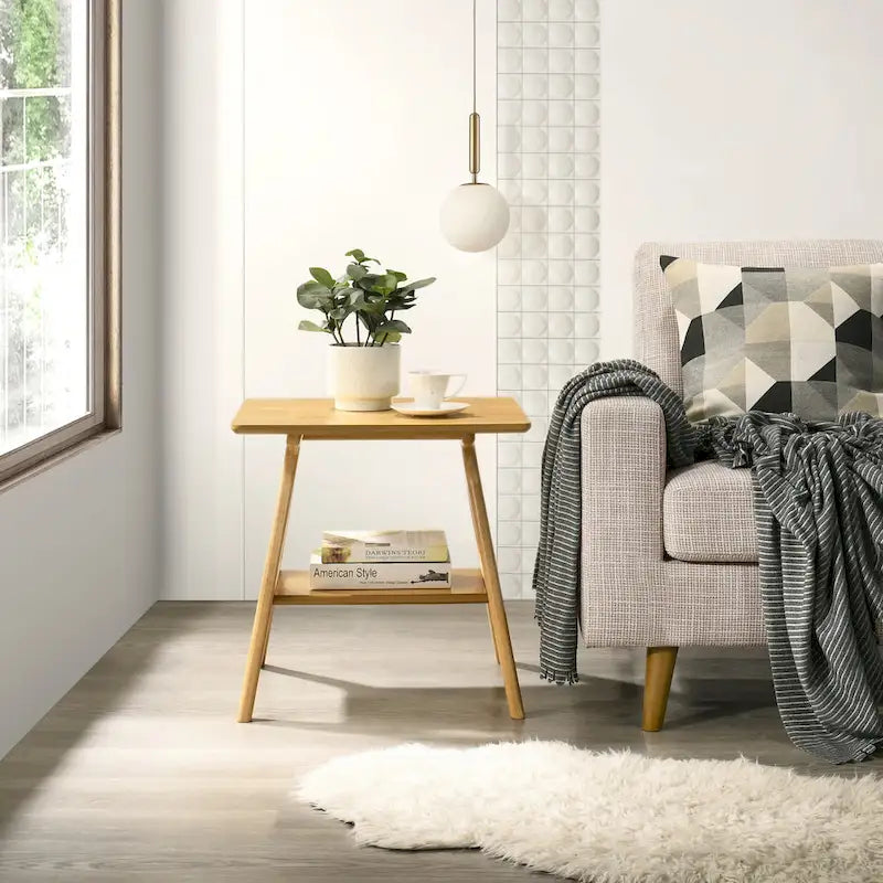 Roundhill Furniture Arona, ensemble de 3 tables basses en bois, style moderne du milieu du siècle