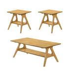 Roundhill Furniture Arona, ensemble de 3 tables basses en bois, style moderne du milieu du siècle