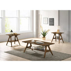 Roundhill Furniture Arona, ensemble de 3 tables basses en bois, style moderne du milieu du siècle