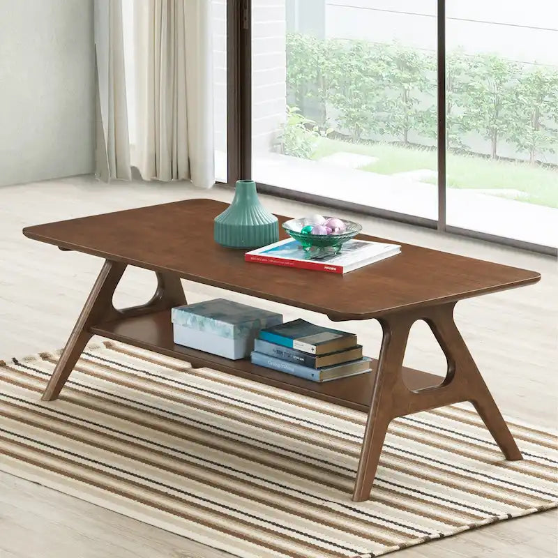 Roundhill Furniture Arona, ensemble de 3 tables basses en bois, style moderne du milieu du siècle