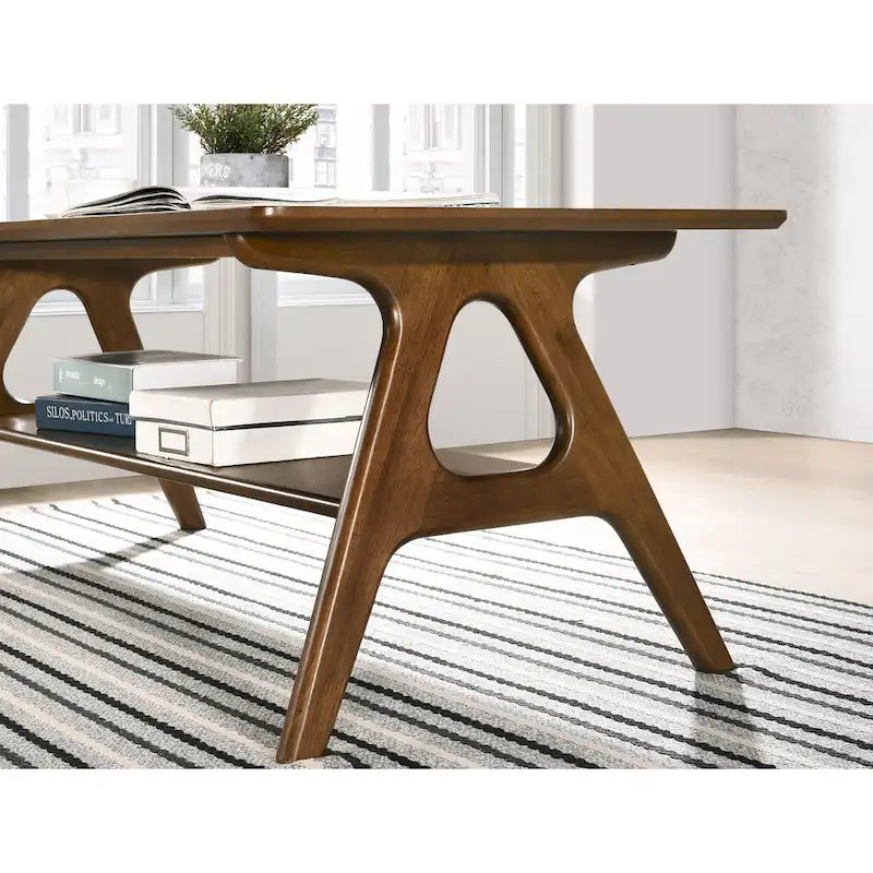 Roundhill Furniture Arona, ensemble de 3 tables basses en bois, style moderne du milieu du siècle