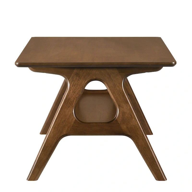 Roundhill Furniture Arona, ensemble de 3 tables basses en bois, style moderne du milieu du siècle