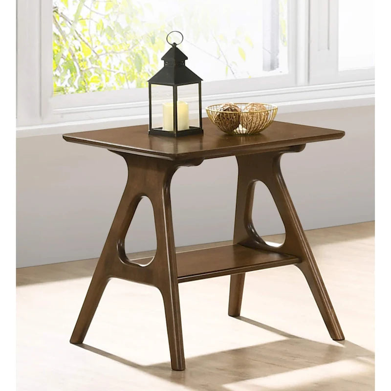 Roundhill Furniture Arona, ensemble de 3 tables basses en bois, style moderne du milieu du siècle