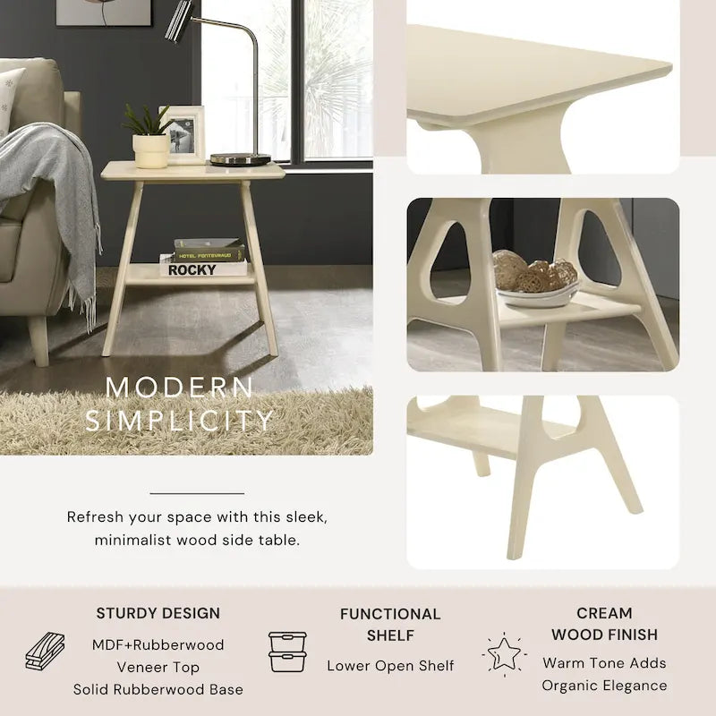 Roundhill Furniture Arona, ensemble de 3 tables basses en bois, style moderne du milieu du siècle