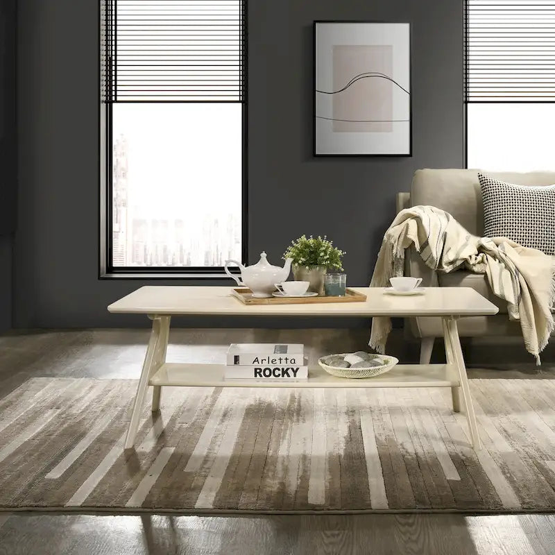 Roundhill Furniture Arona, ensemble de 3 tables basses en bois, style moderne du milieu du siècle
