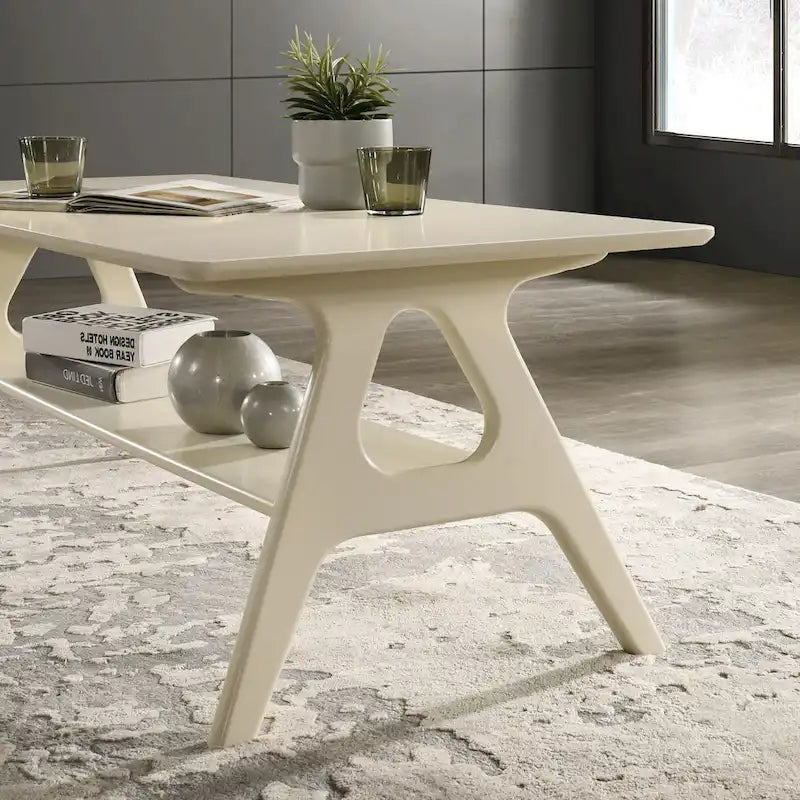 Roundhill Furniture Arona, ensemble de 3 tables basses en bois, style moderne du milieu du siècle