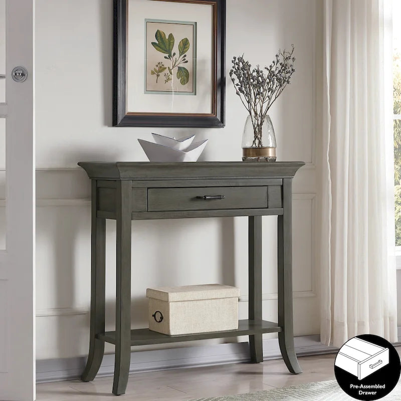 Meuble d'entrée/Vestiaire de style traditionnel, avec bord de plateau marron/gris, pour 1 personne