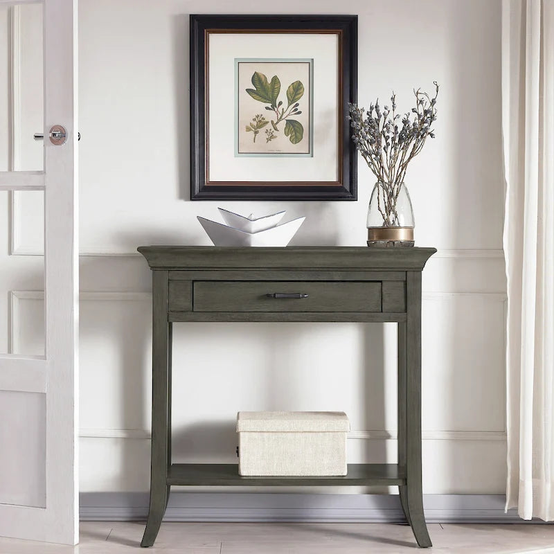Meuble d'entrée/Vestiaire de style traditionnel, avec bord de plateau marron/gris, pour 1 personne