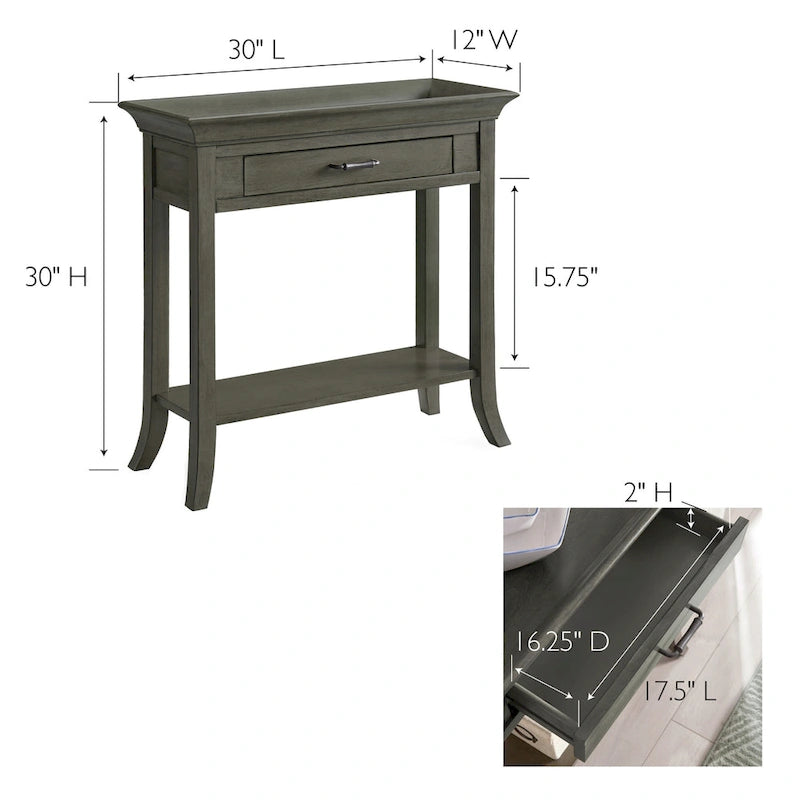 Meuble d'entrée/Vestiaire de style traditionnel, avec bord de plateau marron/gris, pour 1 personne