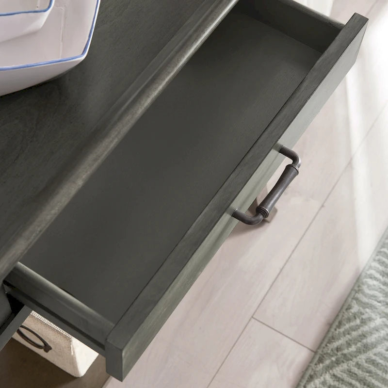 Meuble d'entrée/Vestiaire de style traditionnel, avec bord de plateau marron/gris, pour 1 personne