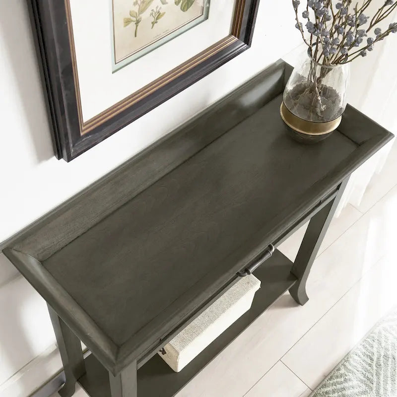 Meuble d'entrée/Vestiaire de style traditionnel, avec bord de plateau marron/gris, pour 1 personne