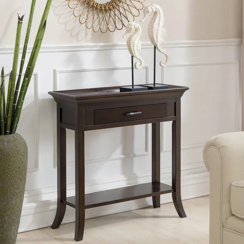Meuble d'entrée/Vestiaire de style traditionnel, avec bord de plateau marron/gris, pour 1 personne