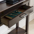 Meuble d'entrée/Vestiaire de style traditionnel, avec bord de plateau marron/gris, pour 1 personne