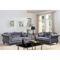 Gracewood Hollow Ensemble de salon 2 pièces Chesterfield rembourré avec clous de tapissier