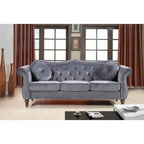 Gracewood Hollow Ensemble de salon 2 pièces Chesterfield rembourré avec clous de tapissier
