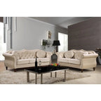 Gracewood Hollow Ensemble de salon 2 pièces Chesterfield rembourré avec clous de tapissier