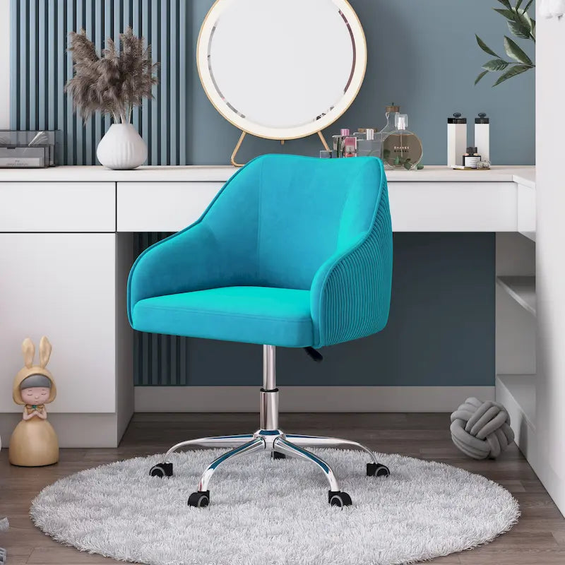 Chaise de bureau ergonomique réglable en velours