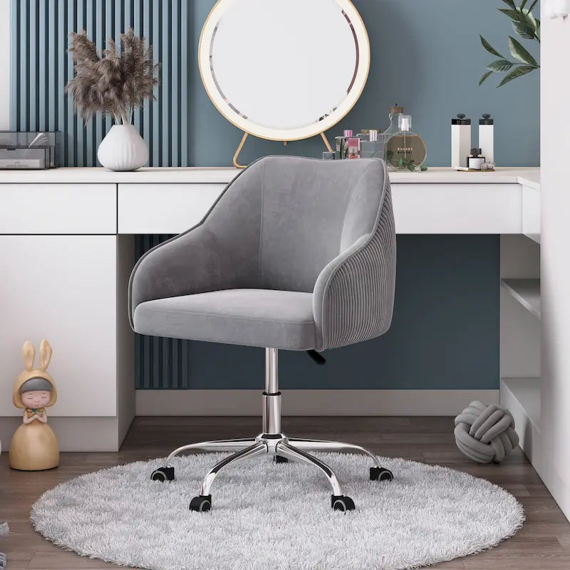 Chaise de bureau ergonomique réglable en velours