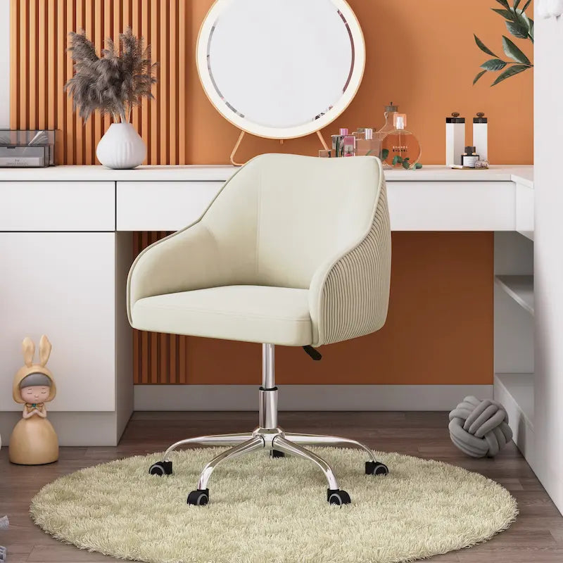 Chaise de bureau ergonomique réglable en velours