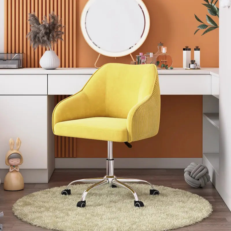 Chaise de bureau ergonomique réglable en velours