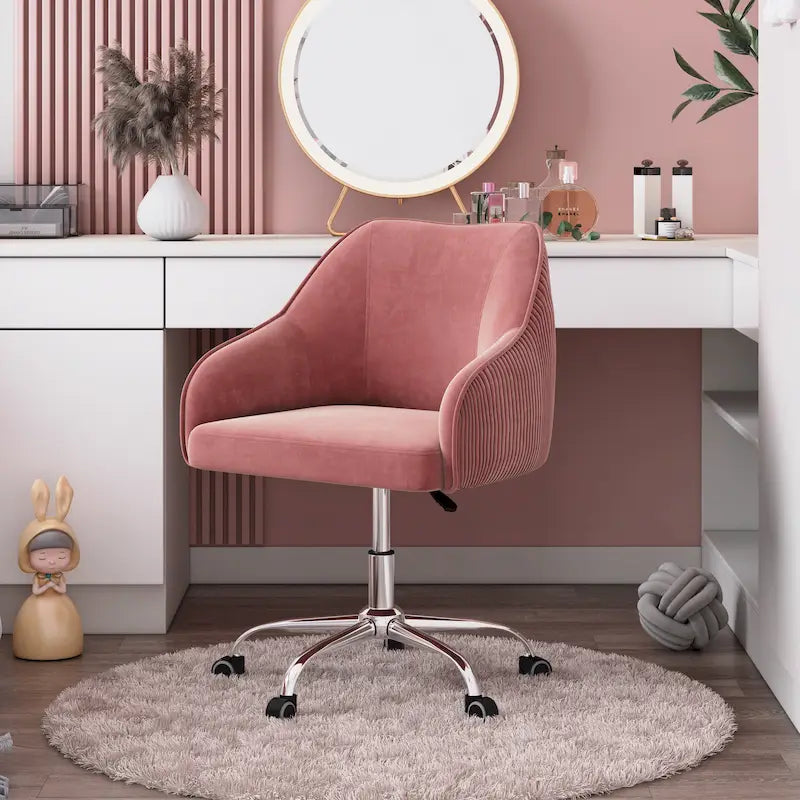 Chaise de bureau ergonomique réglable en velours
