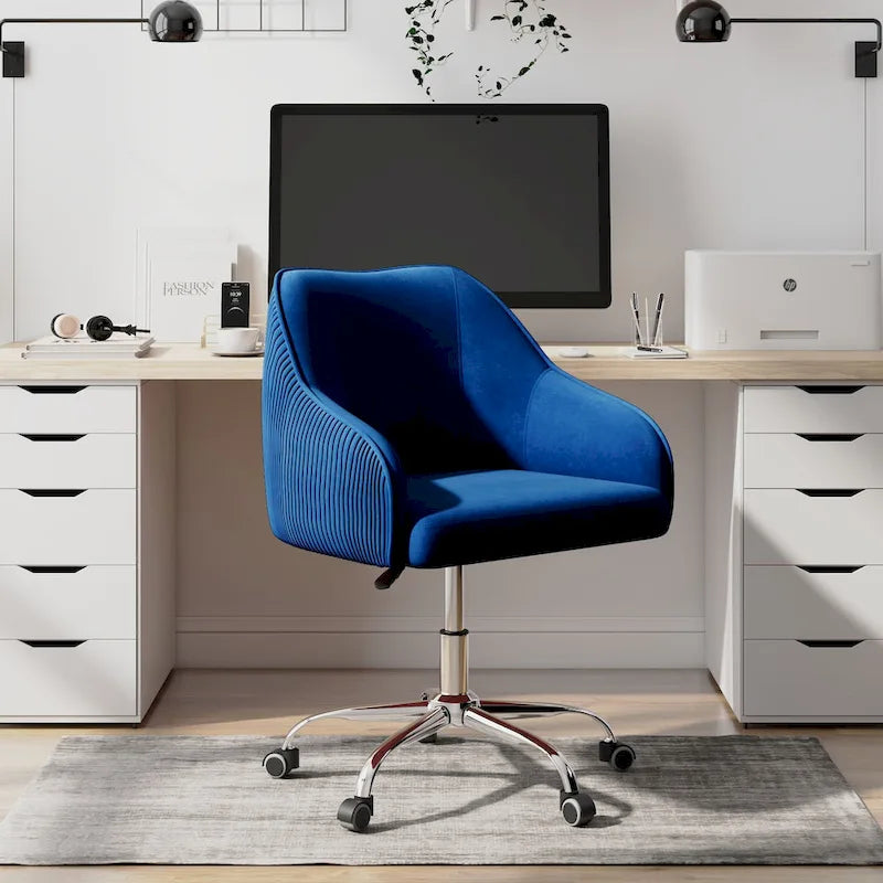 Chaise de bureau ergonomique réglable en velours