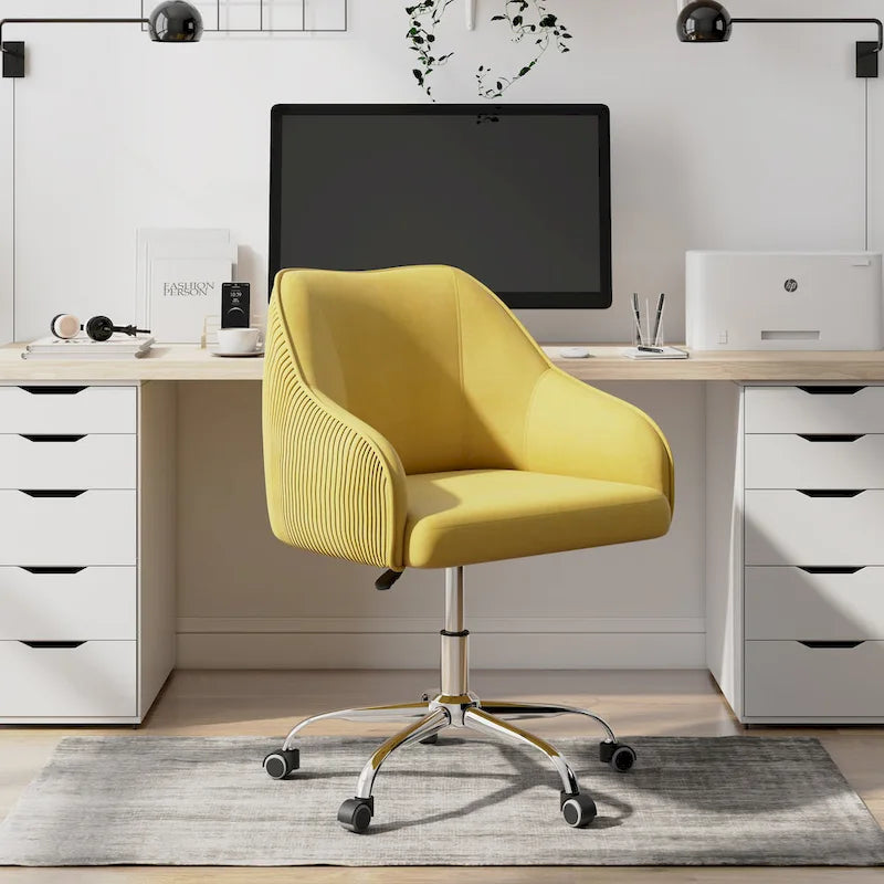 Chaise de bureau ergonomique réglable en velours