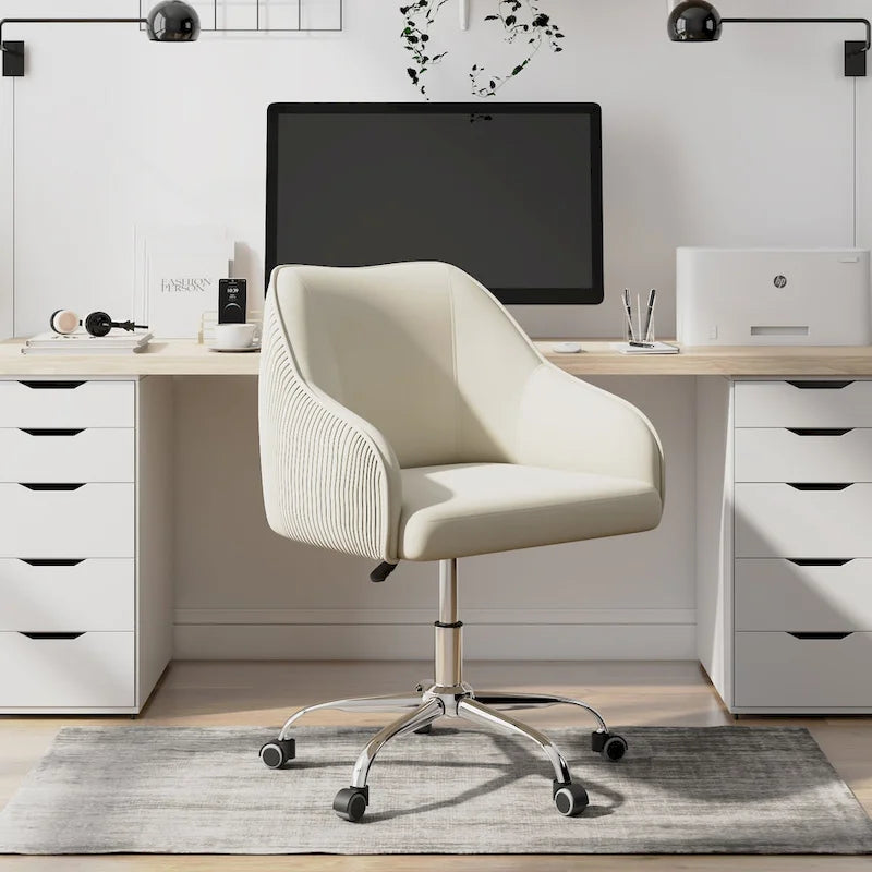 Chaise de bureau ergonomique réglable en velours