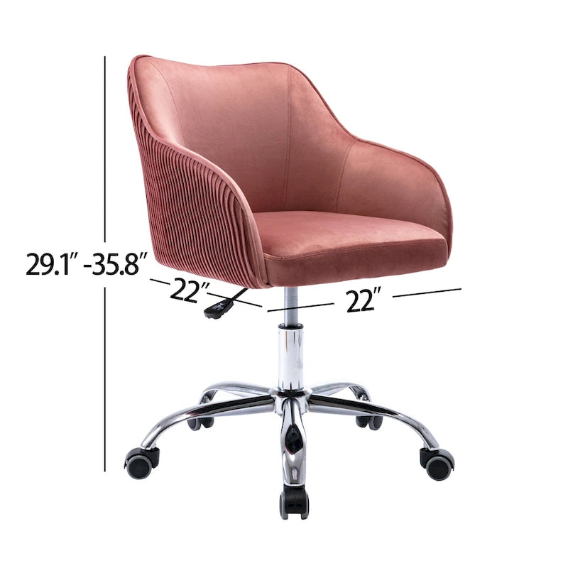 Chaise de bureau ergonomique réglable en velours