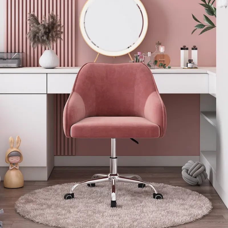 Chaise de bureau ergonomique réglable en velours